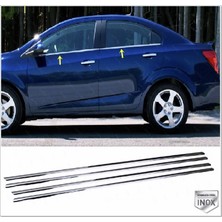 Chevrolet Aveo Sedan Krom Cam Çıtası 4 Parça P.çelik 2011 Üzeri
