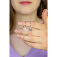 Doğan Silver Gümüş 20 mm Fatma Ana Eli Model Halka Küpe DGN21139