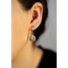 Doğan Silver Kadın Zirkon Taşlı Osmanlı Tuğralı Rose Gümüş Küpe DGN20365