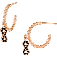 Doğan Silver Gümüş Rose Sonsuzluk Model Trend Halka Küpe DGN21173