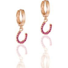 Doğan Silver Gümüş Rose Nal Modeli Trend Halka Küpe DGN21175