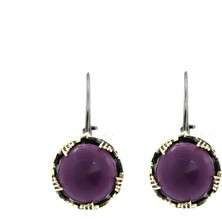 Doğan Silver Ametist Taşlı  Otantik Gümüş Küpe DGN21101