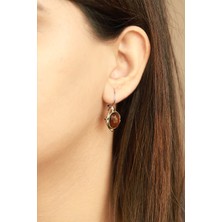 Doğan Silver Dumanlı Kuvars Taşlı  Otantik Gümüş Küpe DGN21108