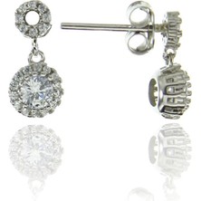 Doğan Silver Kadın Zirkon Taşlı Rodyumlu Gümüş Küpe DGN20429