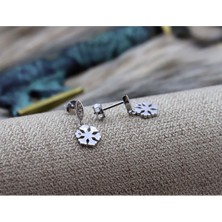 Doğan Silver Kadın Zirkon Taşlı Kar Tanesi Modeli Rose Gümüş Küpe DGN20427