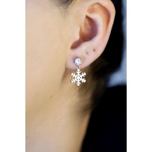 Doğan Silver Kadın Zirkon Taşlı Kar Tanesi Modeli Gümüş Küpe DGN20421