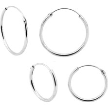 Doğan Silver Kadın Gümüş Ikili Halka Küpe DGN20307