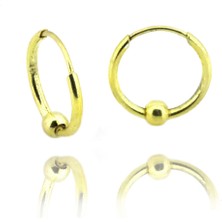Doğan Silver Kadın 12MM Mini Altın Yaldızlı Halka Küpe DGN20312
