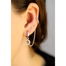 Doğan Silver Kadın Gümüş Zirkon Taşlı Zincirli Küpe DGN20200