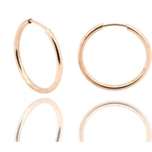 Doğan Silver Kadın Gümüş 18MM Rose Halka Küpe DGN20300