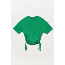 Dilvin Yan Bağcıklı Tshirt-Yeşil