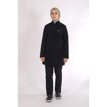 Pratik Medikal Likralı Hemşire Forması Tesettür Tek Üst Lacivert