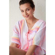 Penti Çizgili Neon Kaftan