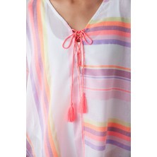 Penti Çizgili Neon Kaftan