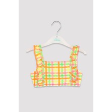 Penti Neon Renkli Kız Çocuk Gingham Kare Desenli Bikini Takımı