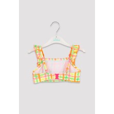Penti Neon Renkli Kız Çocuk Gingham Kare Desenli Bikini Takımı