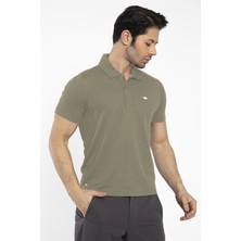 Crozwise Waffle - Erkek Haki Polo Yaka Spor T-Shirt - 7129-04