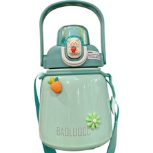 Peighusill 650ML Sevimli Desenli Sızdırmaz Su Matarası  - Yeşil (Yurt Dışından)
