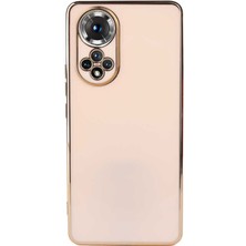 Kzy  Huawei Honor 50 Kapak Kamera Korumalı Lazer Kesim Lüx Silikon Kılıf - Rose Gold