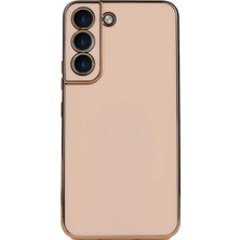 Kzy Samsung Galaxy S22 Kapak Kamera Korumalı Lazer Kesim Lüx Silikon Kılıf - Rose Gold