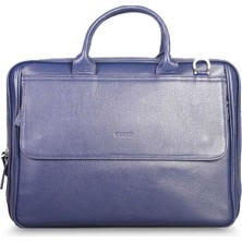 Guard Leather Guard Lacivert 15.4 Inç Laptop Bölmeli Hakiki Deri Evrak Çantası