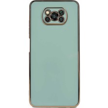 Caseart Xiaomi Poco X3 Pro Kapak Kamera Korumalı Lazer Kesim Lüx Silikon Kılıf - Turkuaz