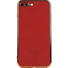 Case World Apple iPhone 8 Plus Kapak Kamera Korumalı Lazer Kesim Lüx Silikon Kılıf - Kahverengi