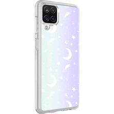 Kzy Samsung Galaxy A12 Kapak Ay Desenli Fosforlu Silikon Kılıf