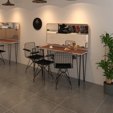 Kenz Life  Knsz Masa Sandalye Takımı HEM75MAZLUM Cvzsyh 120*040 Klç 3 Sandalye Syhsyh Kolçaklı