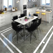 Knsz masa sandalye takımı hem75mazlum byzsyh 130*090 klçsm 6 sandalye syhsyh kolçaklı sırt minderli