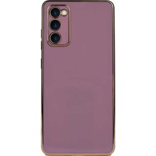 Case World Samsung Galaxy A03S ile Uyumlu Kapak Kamera Korumalı Lazer Kesim Lüx Silikon ile Uyumlu Kılıf - Mor