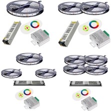 Asled Rgb Şerit LED Dokunmatik Kumanda Trafo Set Metre Seçim'li 3 Çip