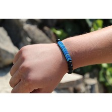 Bijuteri Net Hematit-Mat Onix Doğaltaş Toptop Erkek Bileklik