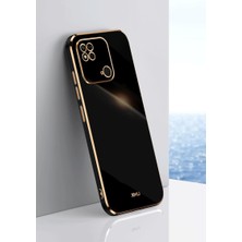 MTK Moveteck Xiaomi Redmi Poco C40 Uyumlu Kılıf Kamera Korumalı Parlak Gold Kenarlı Yumuşak Silikon Kapak