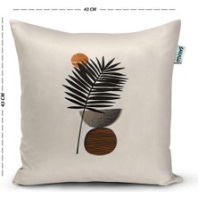 Sakallı 3D Dijital Baskılı Soyut Desenli Dekoratif Kırlent Kılıfı