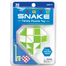 Elifeshop Magic Snake Fidget Şekilden Şekle Giren 24 Segment 3 D Stres Küpü Stres Giderici Oyuncak Yeşil