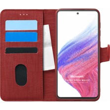 Microsonic Samsung Galaxy A53 5g Kılıf Fabric Book Wallet Kırmızı