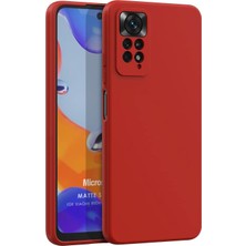 Microsonic Matte Silicone Xiaomi Redmi Note 11 Pro 5g Kılıf Kırmızı