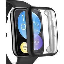 Microsonic Huawei Watch Fit 2 Kılıf 360 Full Round Soft Silicone Siyah