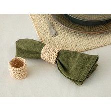 English Home Wicker Weave Natural İp 2'li Peçete Halkası 4 cm Krem