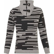 Cipo & Baxx BP105 Çift Yakalı Gri Çocuk Kazak