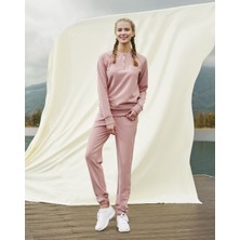 DOREANSE 4013 BAYAN UZUN KOL ALT MANŞETLİ GÜL KURUSU PİJAMA TAKIMI