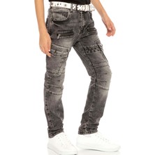 Cipo & Baxx CDK111 Biker Jeans Kargo Cep Siyah Çocuk Pantolon
