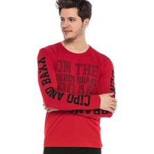 Cipo & Baxx CL379 Parlak Taşlı Baskılı Ince Erkek Sweatshirt