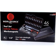 Worldforce 46 Parça 1/4" Lokma Takımı 4-14MM S-Ultra Profesyonel Takım Seti