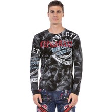 Cipo & Baxx CL453 3 Boyutlu Siyah Erkek Sweatshirt