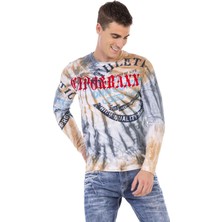 Cipo & Baxx CL453 3 Boyutlu Kahverengi Erkek Sweatshirt