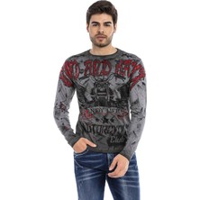 Cipo & Baxx CL455 Boya Baskılı Biker Sweatshirt