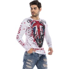 Cipo & Baxx CL498 GB Skull Beyaz Sweatshirt