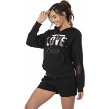 Cipo & Baxx WLK177 Siyah Hoodie Şort Takım